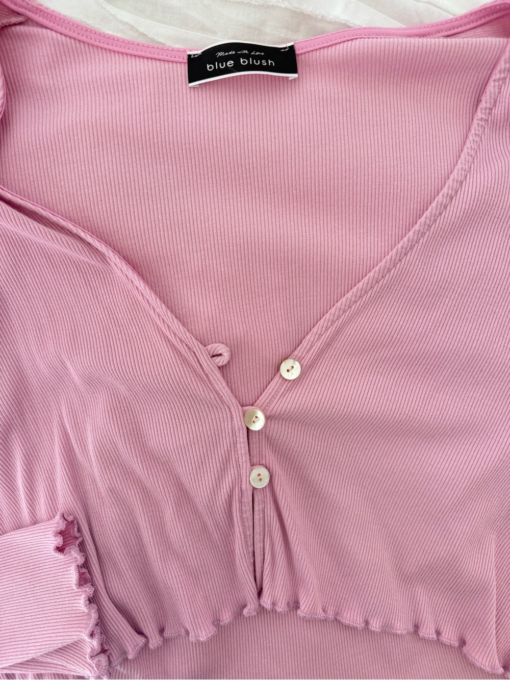 Pink Ruffle Crop Top - Picture 2 of 5